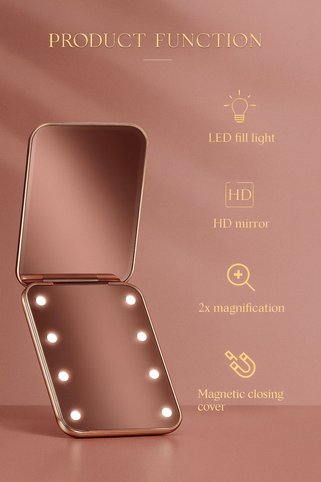 GlowFold LED Makeup Mirror