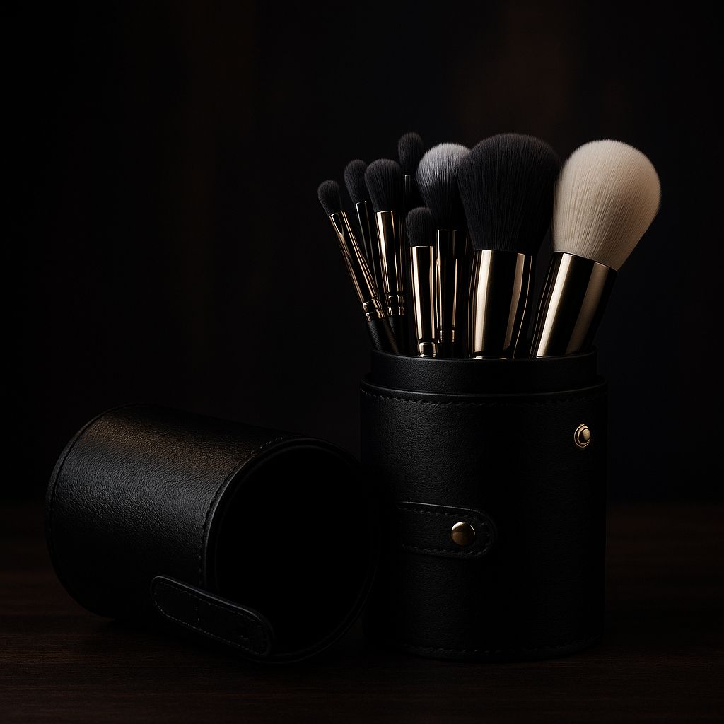 Makeup Brushes and Brush Holder Set