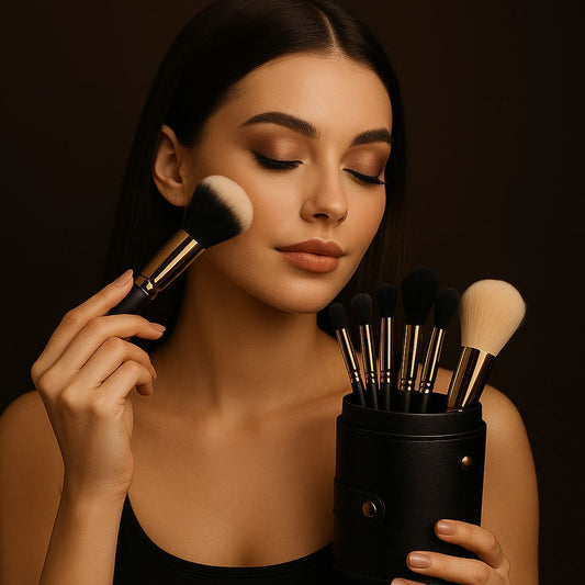 Makeup Brushes and Brush Holder Set