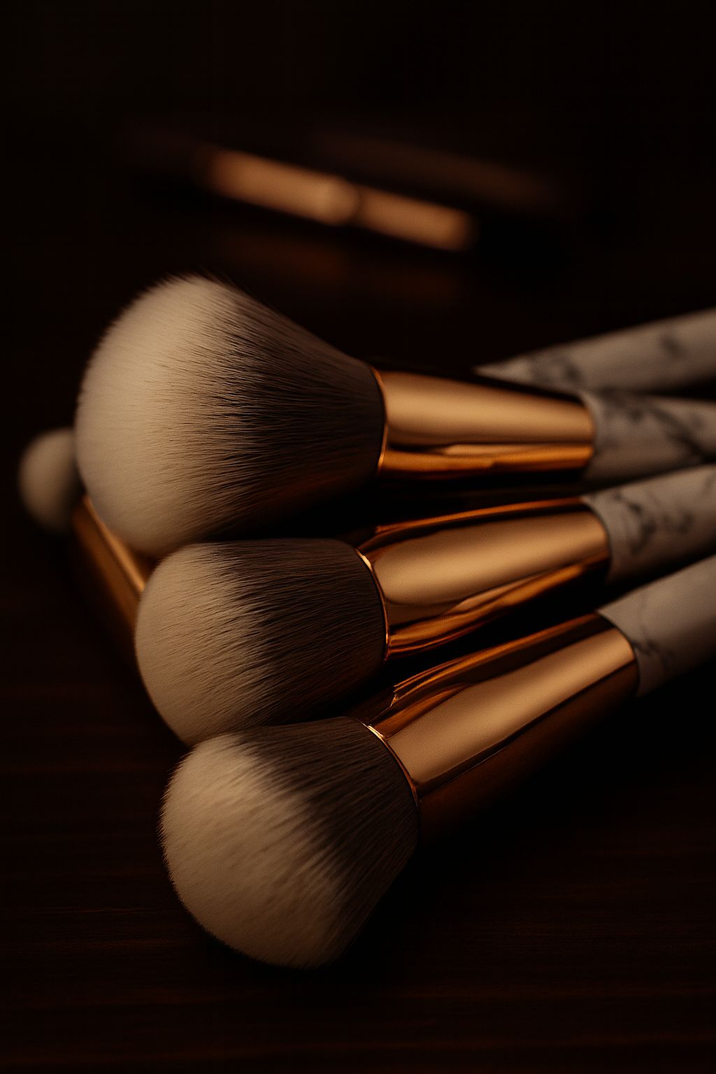 Marble Pattern Makeup Brushes Set of 10 Tools