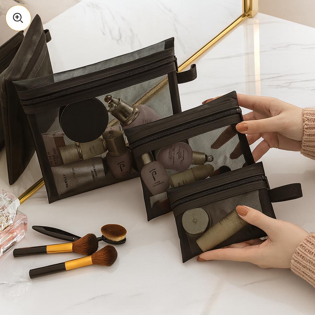 Portable Mini Mesh Makeup Bag