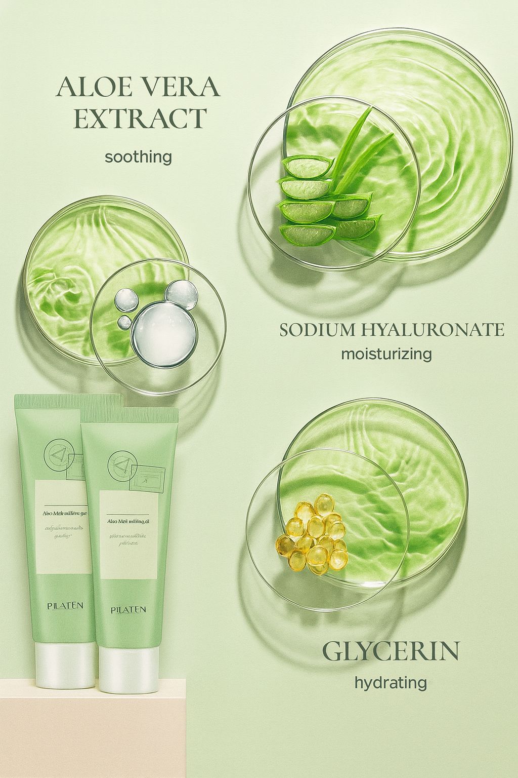 Aloe Gel for Face Moisturizing and Refreshing Care