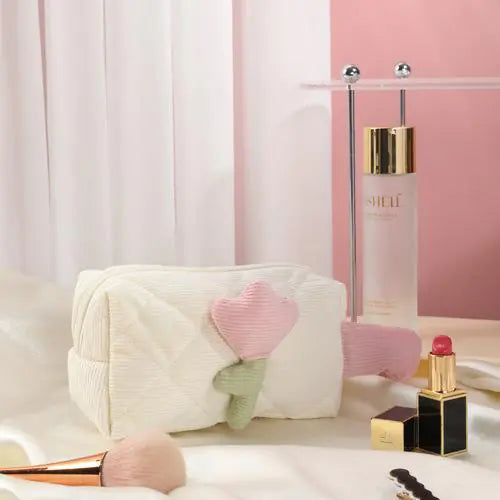 Cute Corduroy Makeup Bag - Portable Large Capacity