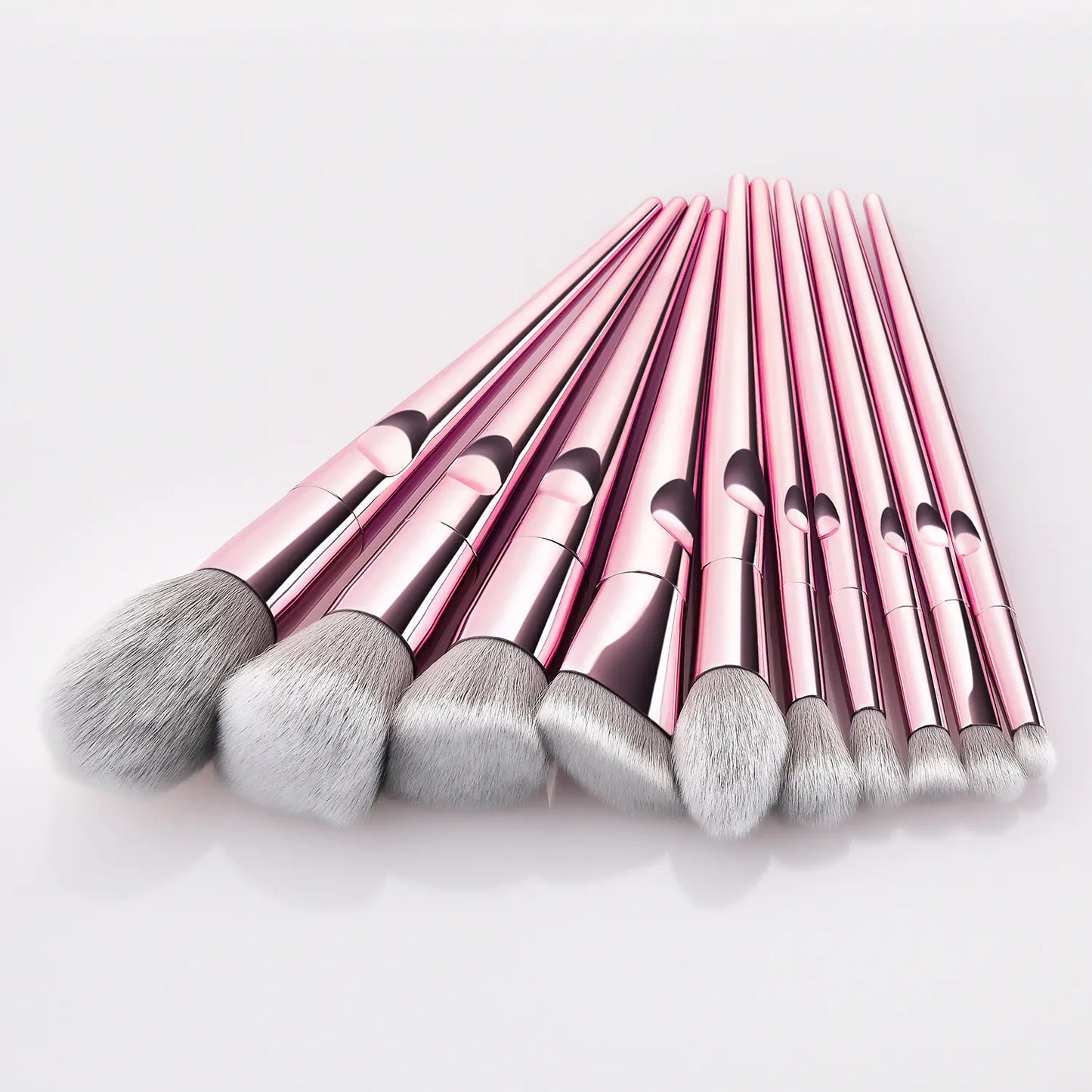 10 Long Handle Thumbprint Makeup Brushes