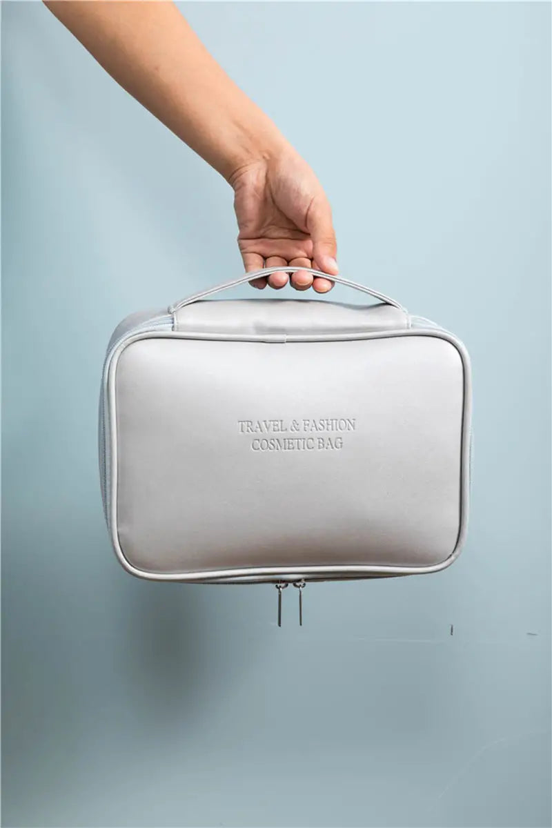 Chic Waterproof Cosmetic Bag - Solid Color