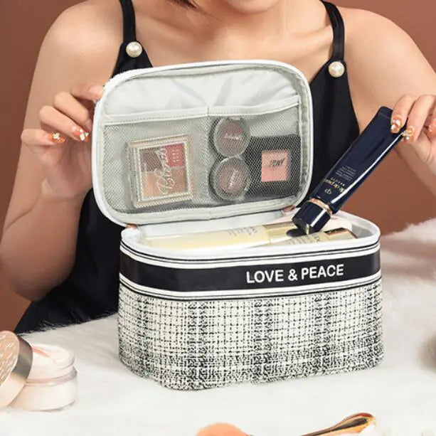 Chic Plaid Cosmetic Travel Case