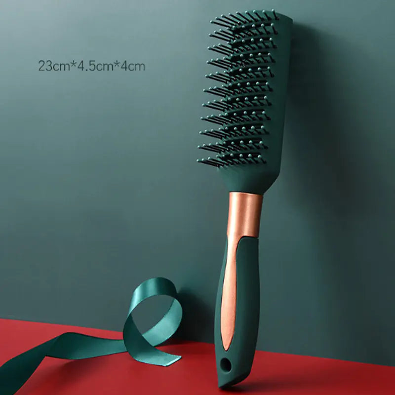 Dark Green Massage Comb for Straight and Curly Hair