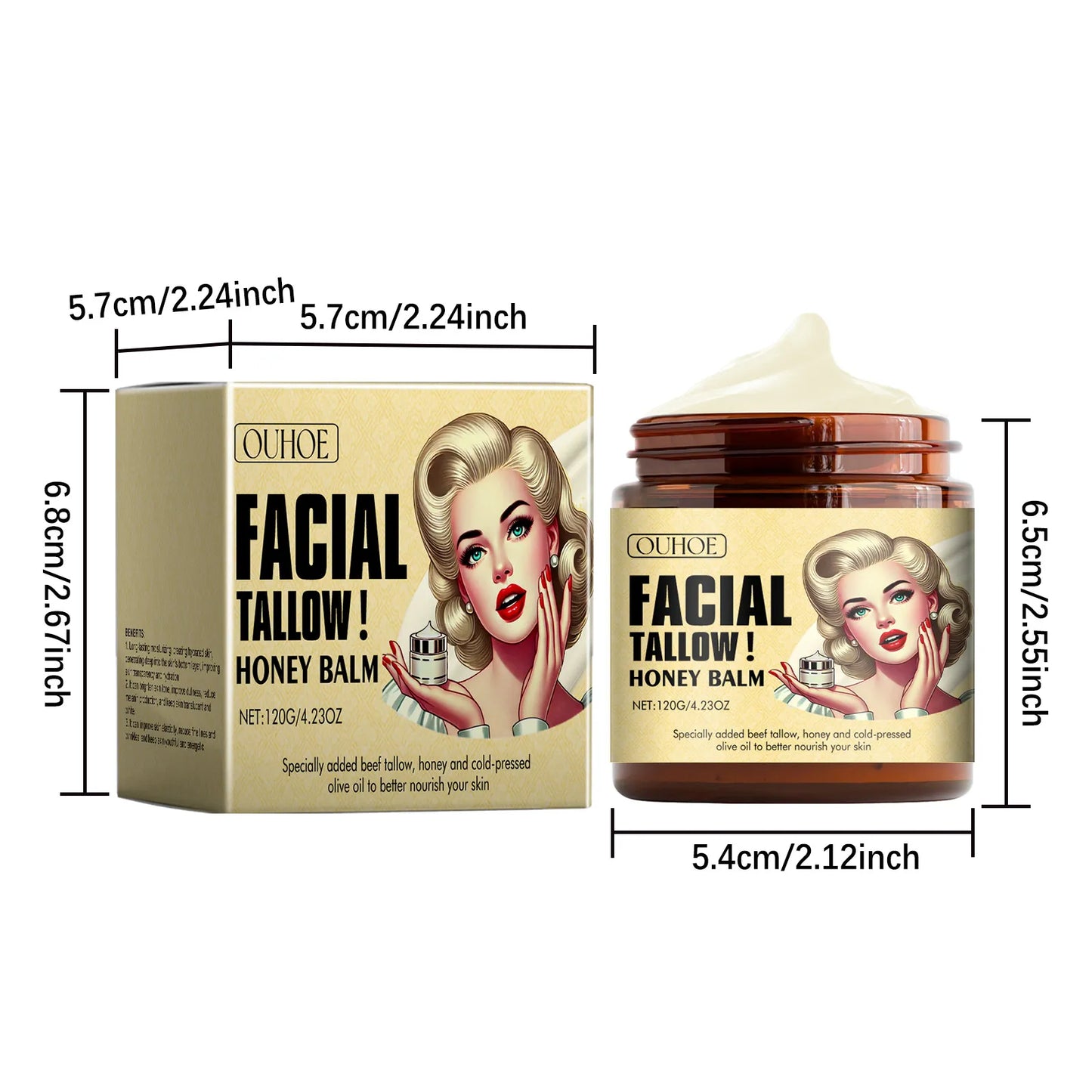 OUHOE Tallow Honey Skin Moisturizing Cream