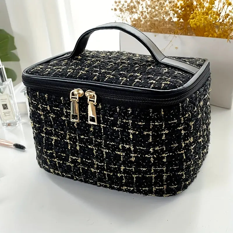 Plaid Chic Spacious Makeup Organizer
