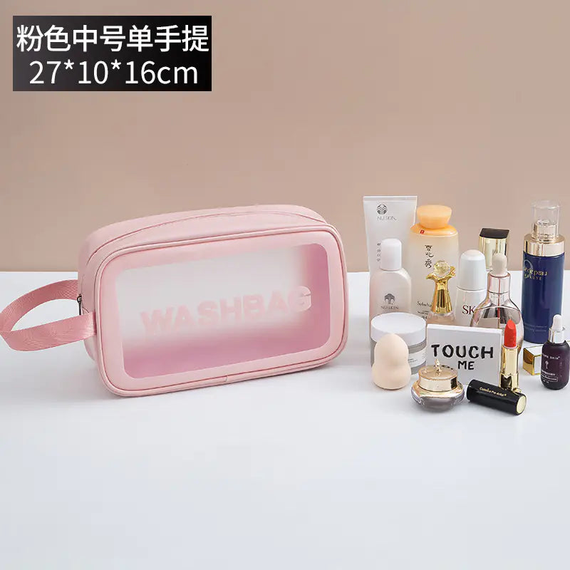 High-Capacity Waterproof PU Beauty Organizer