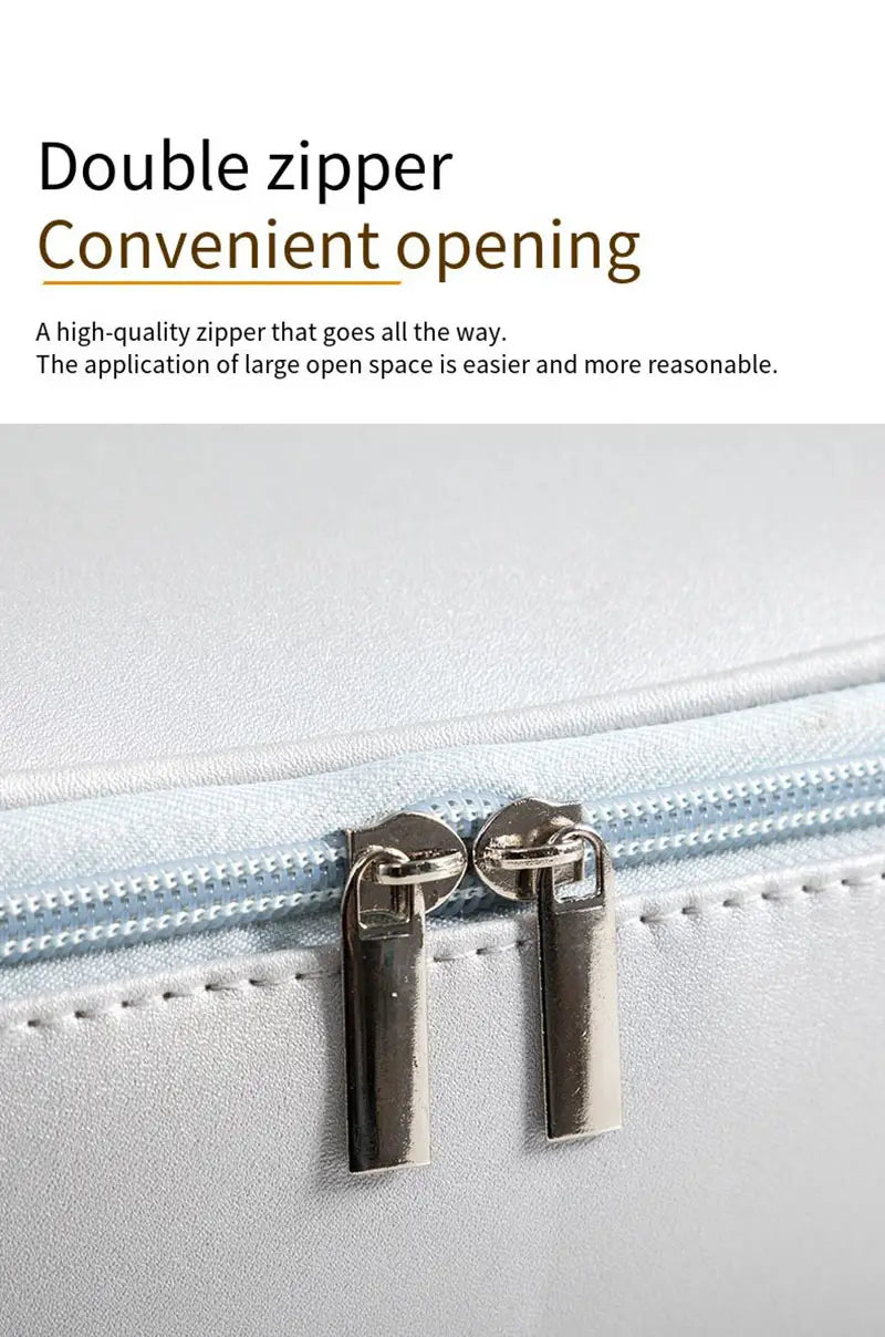 Chic Waterproof Cosmetic Bag - Solid Color