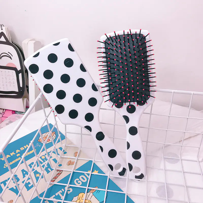 Polka Dot Air Cushion Comb for Long Hair and Curling
