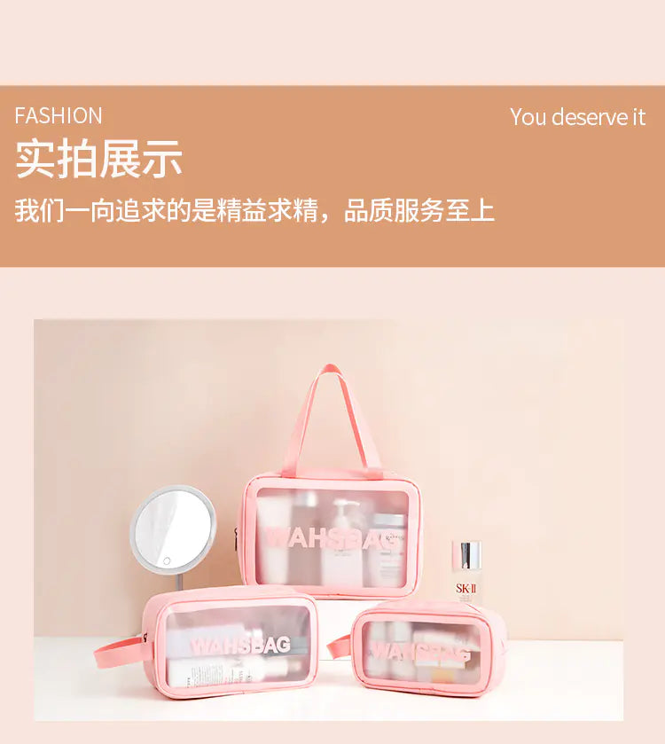 High-Capacity Waterproof PU Beauty Organizer