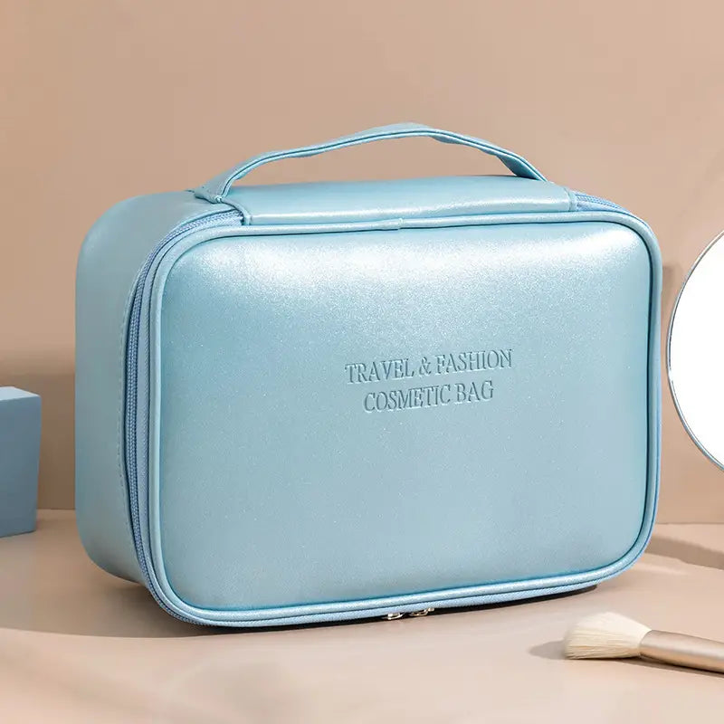 Chic Waterproof Cosmetic Bag - Solid Color