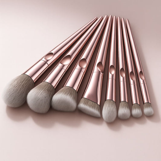 10 Long Handle Thumbprint Makeup Brushes