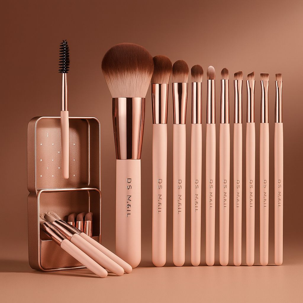 Makeup Brushes with Luminous Mirror