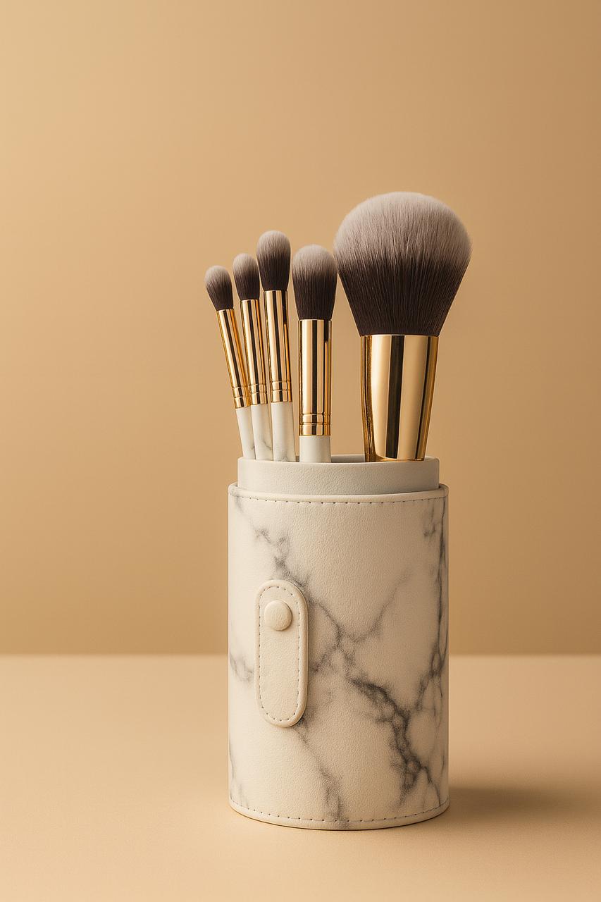 Marble Pattern Makeup Brushes Set of 10 Tools