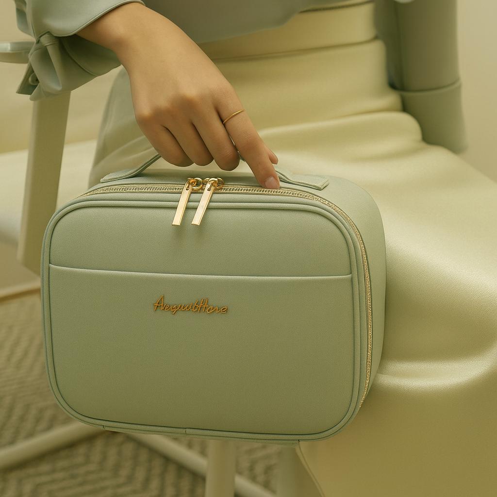 Chic Green Makeup Organizer