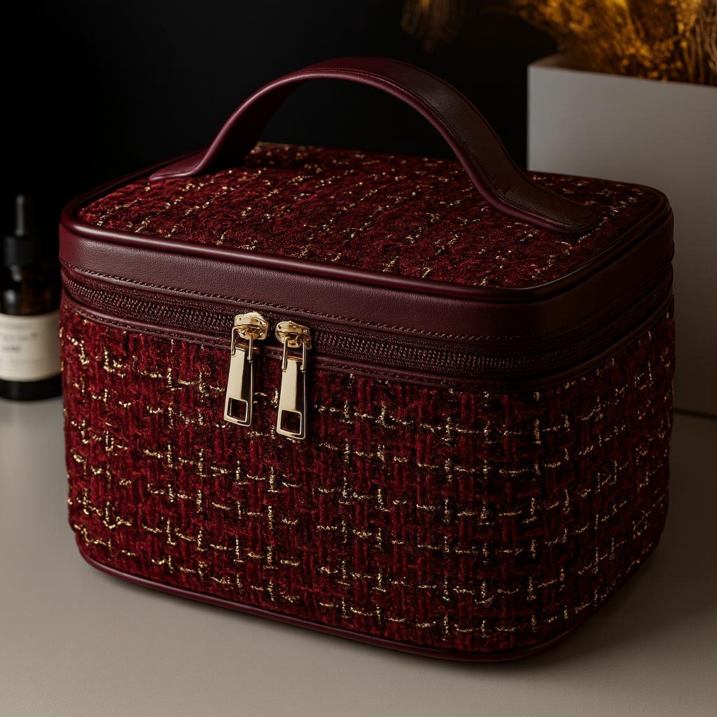 Plaid Chic Spacious Makeup Organizer