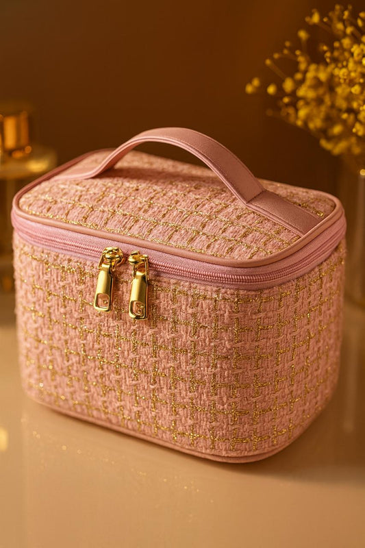 Plaid Chic Spacious Makeup Organizer