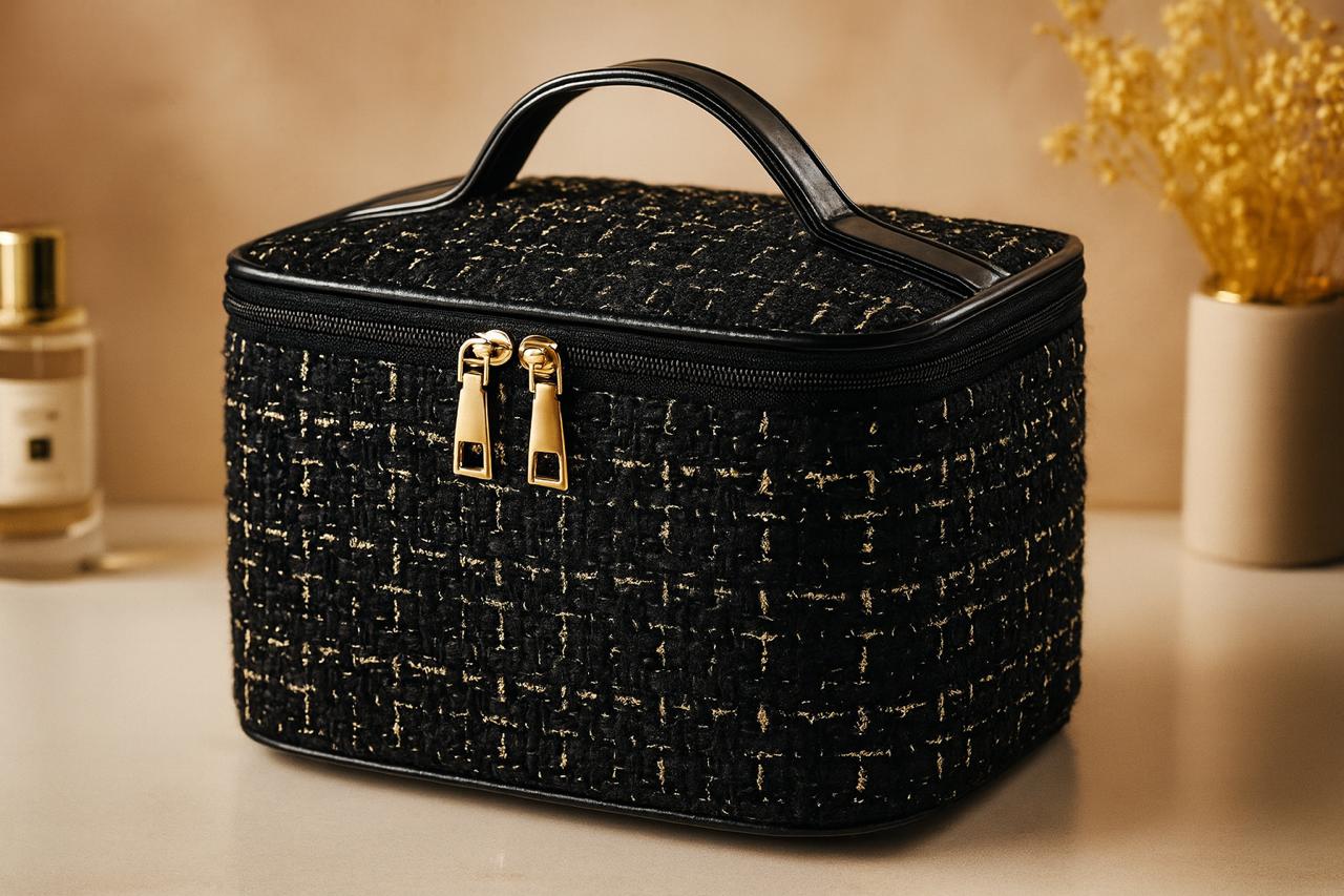 Plaid Chic Spacious Makeup Organizer