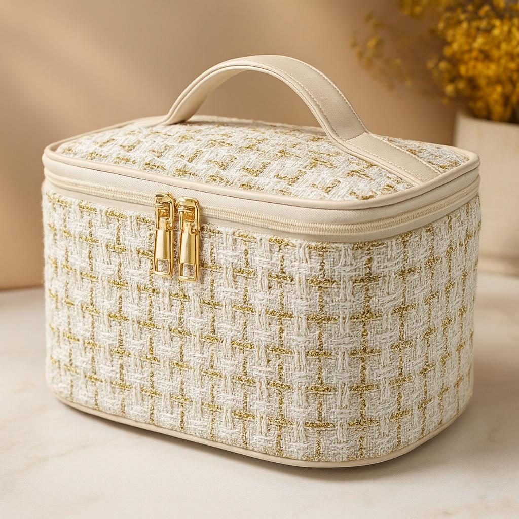 Plaid Chic Spacious Makeup Organizer