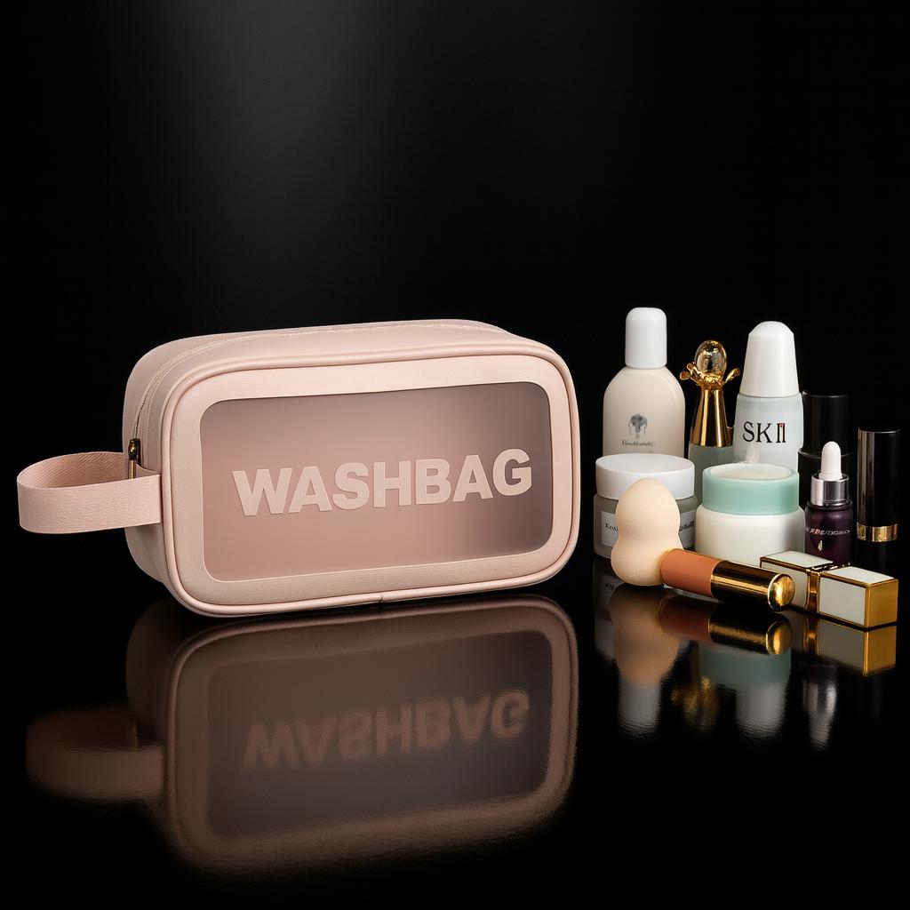 High-Capacity Waterproof PU Beauty Organizer