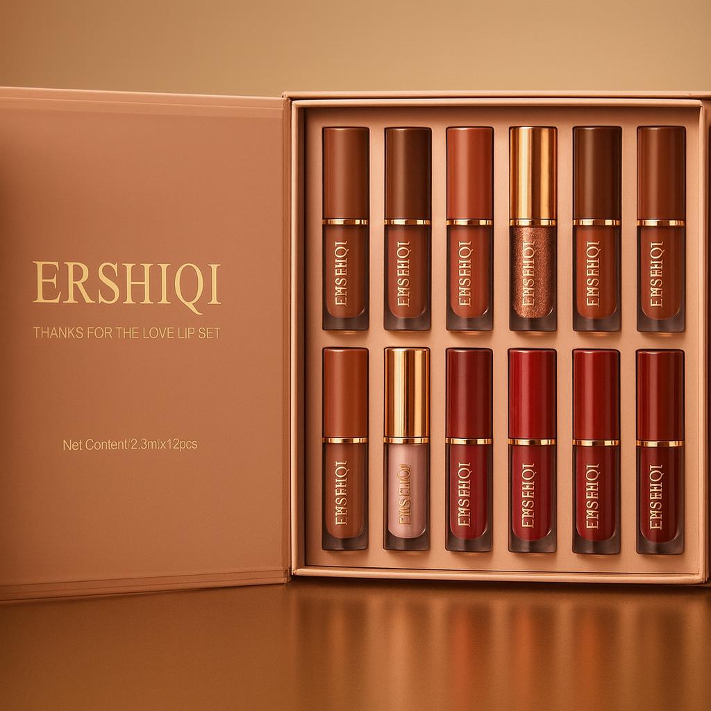 12 pcs Moisturizing Velvet Matte Lipstick Gift Box