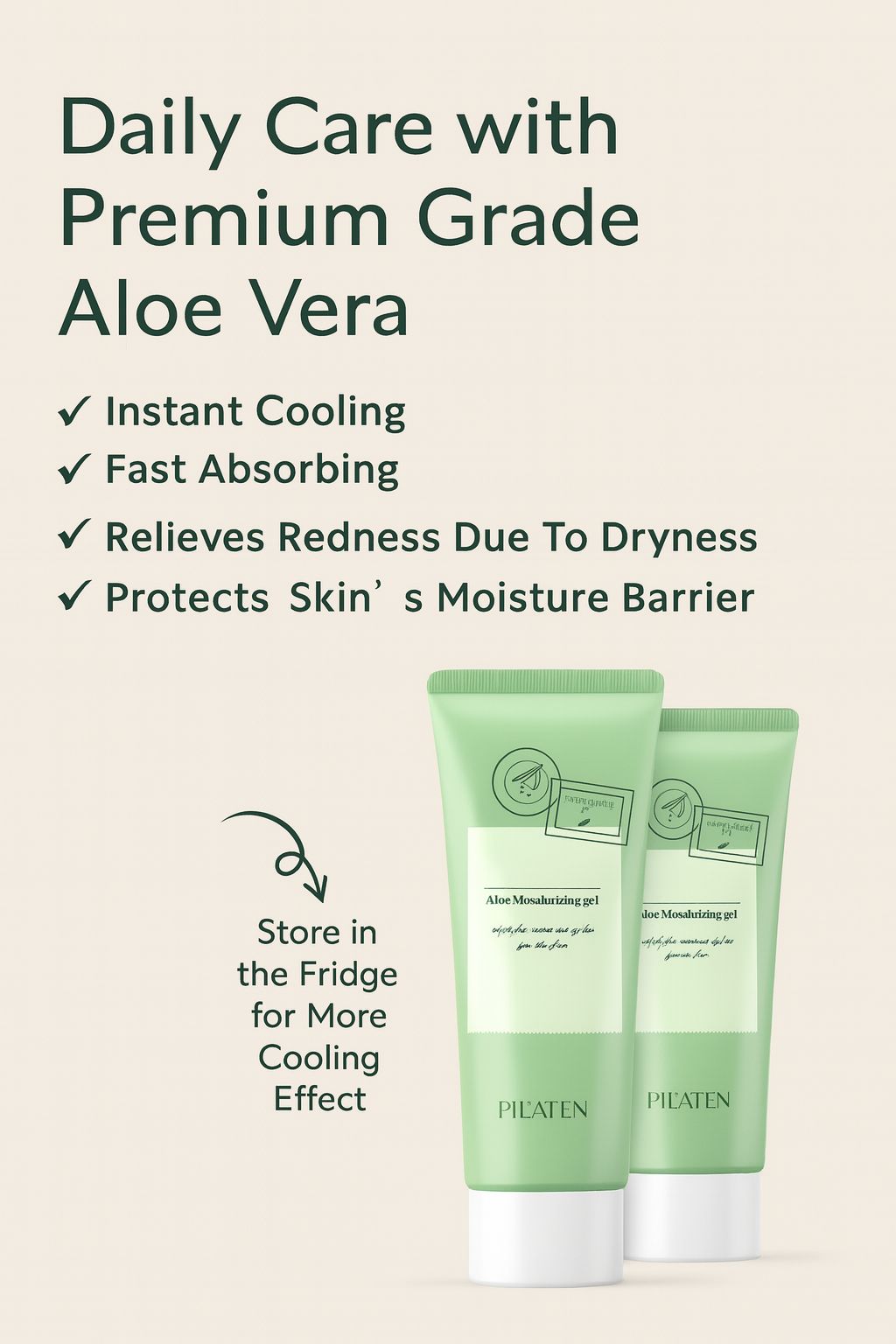 Aloe Gel for Face Moisturizing and Refreshing Care