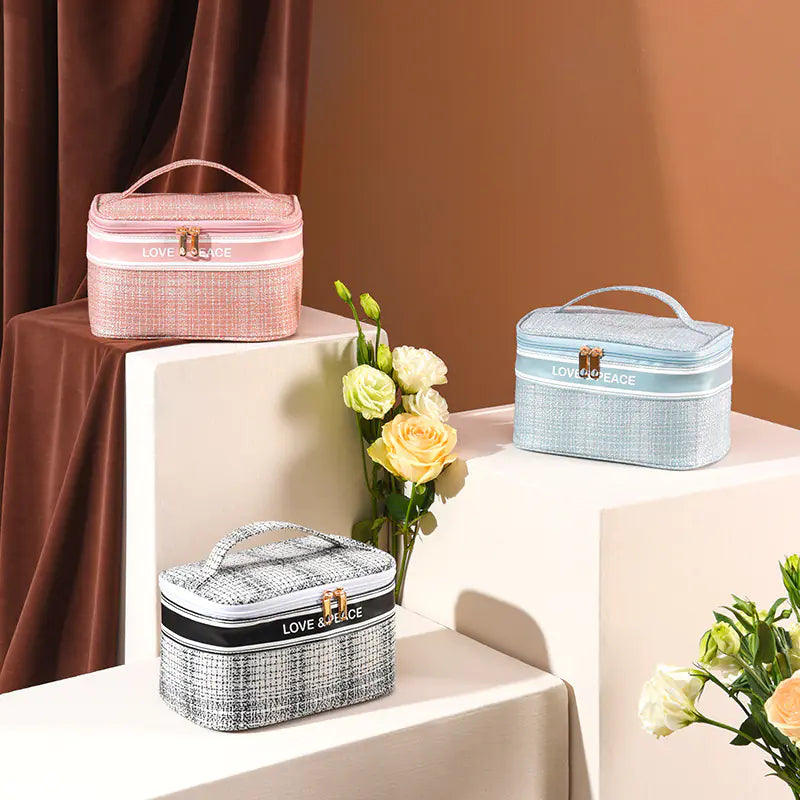 Chic Plaid Cosmetic Travel Case