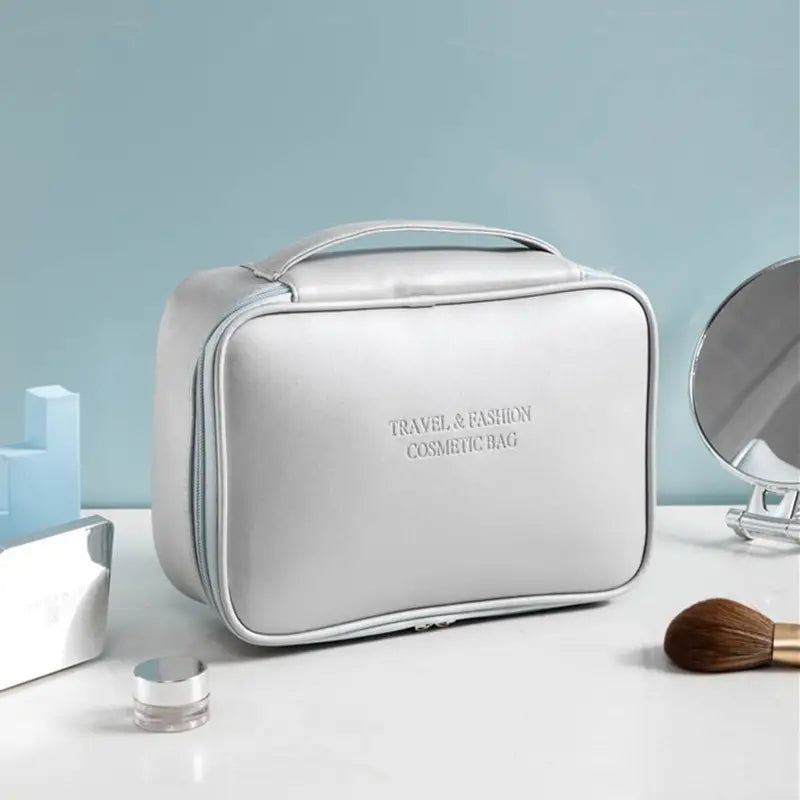Chic Waterproof Cosmetic Bag - Solid Color