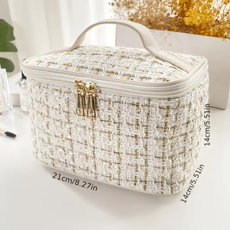 Plaid Chic Spacious Makeup Organizer