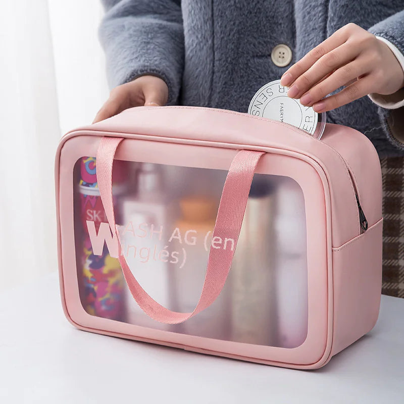 High-Capacity Waterproof PU Beauty Organizer