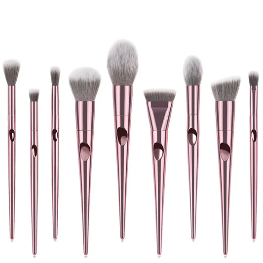 10 Long Handle Thumbprint Makeup Brushes
