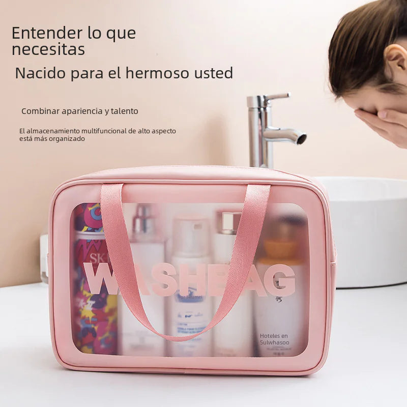 High-Capacity Waterproof PU Beauty Organizer