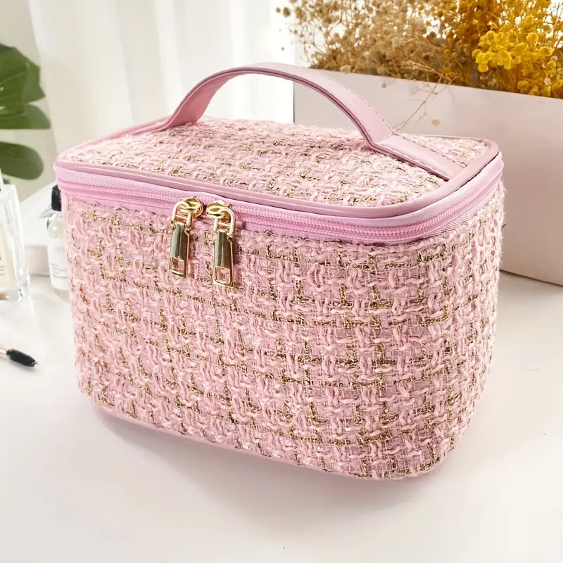 Plaid Chic Spacious Makeup Organizer