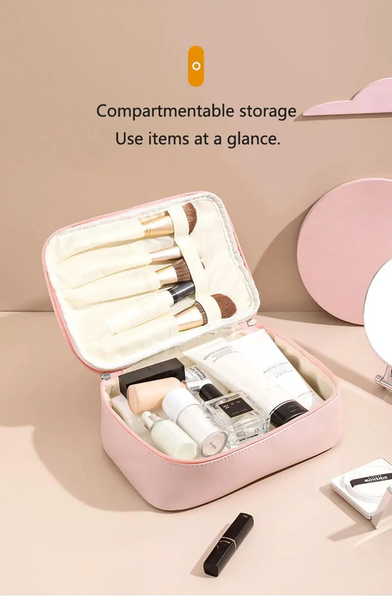Chic Waterproof Cosmetic Bag - Solid Color