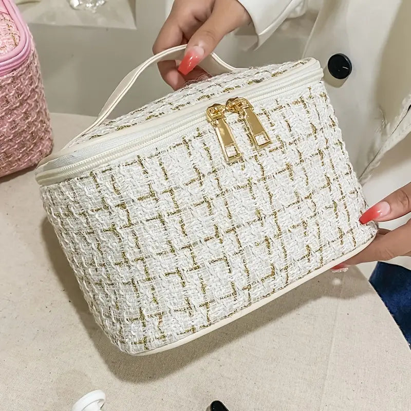 Plaid Chic Spacious Makeup Organizer