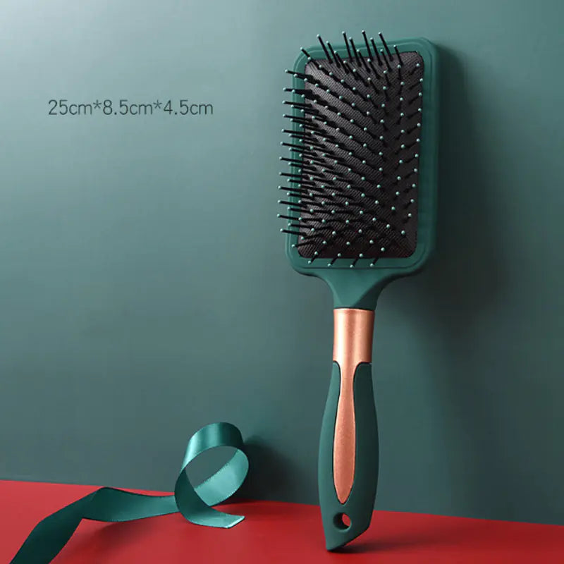 Dark Green Massage Comb for Straight and Curly Hair