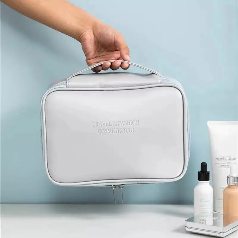 Chic Waterproof Cosmetic Bag - Solid Color