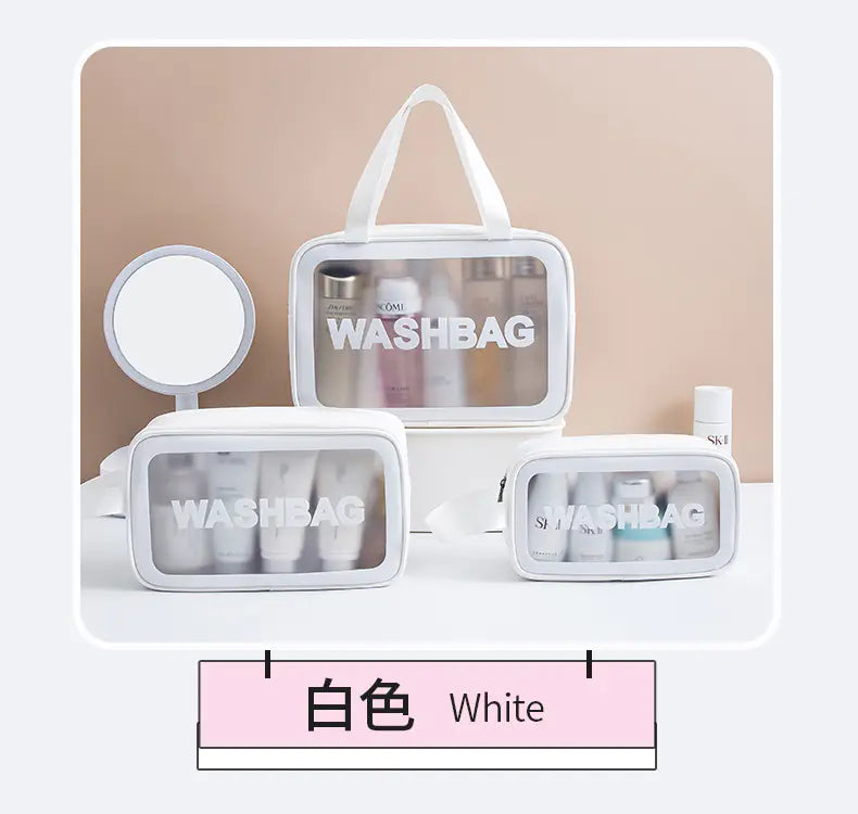 High-Capacity Waterproof PU Beauty Organizer