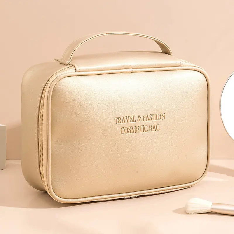 Chic Waterproof Cosmetic Bag - Solid Color