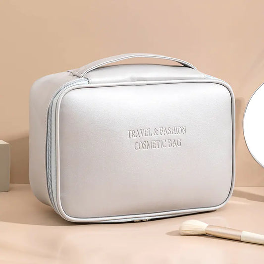 Chic Waterproof Cosmetic Bag - Solid Color