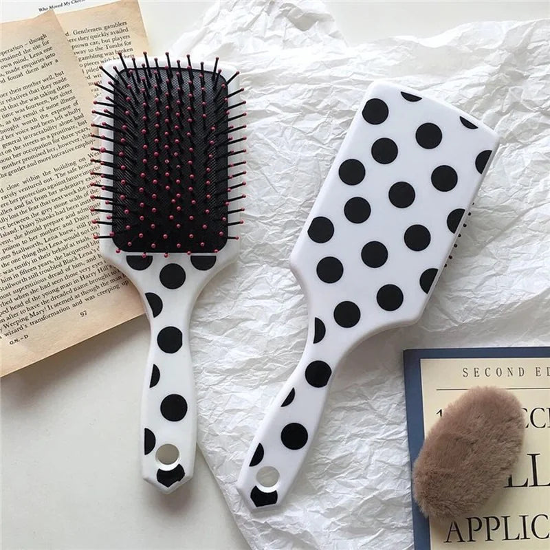 Polka Dot Air Cushion Comb for Long Hair and Curling