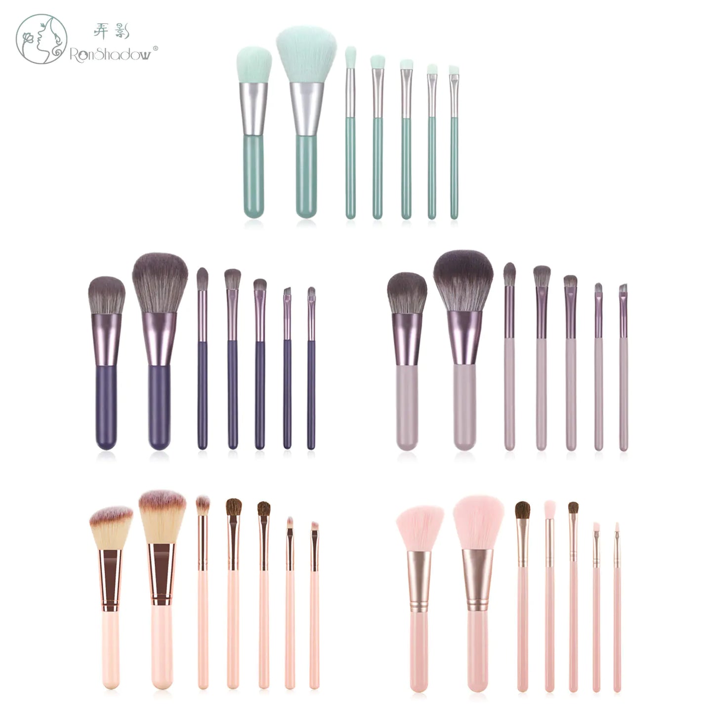 Mini Grape Makeup Brush Set with 7 Brushes