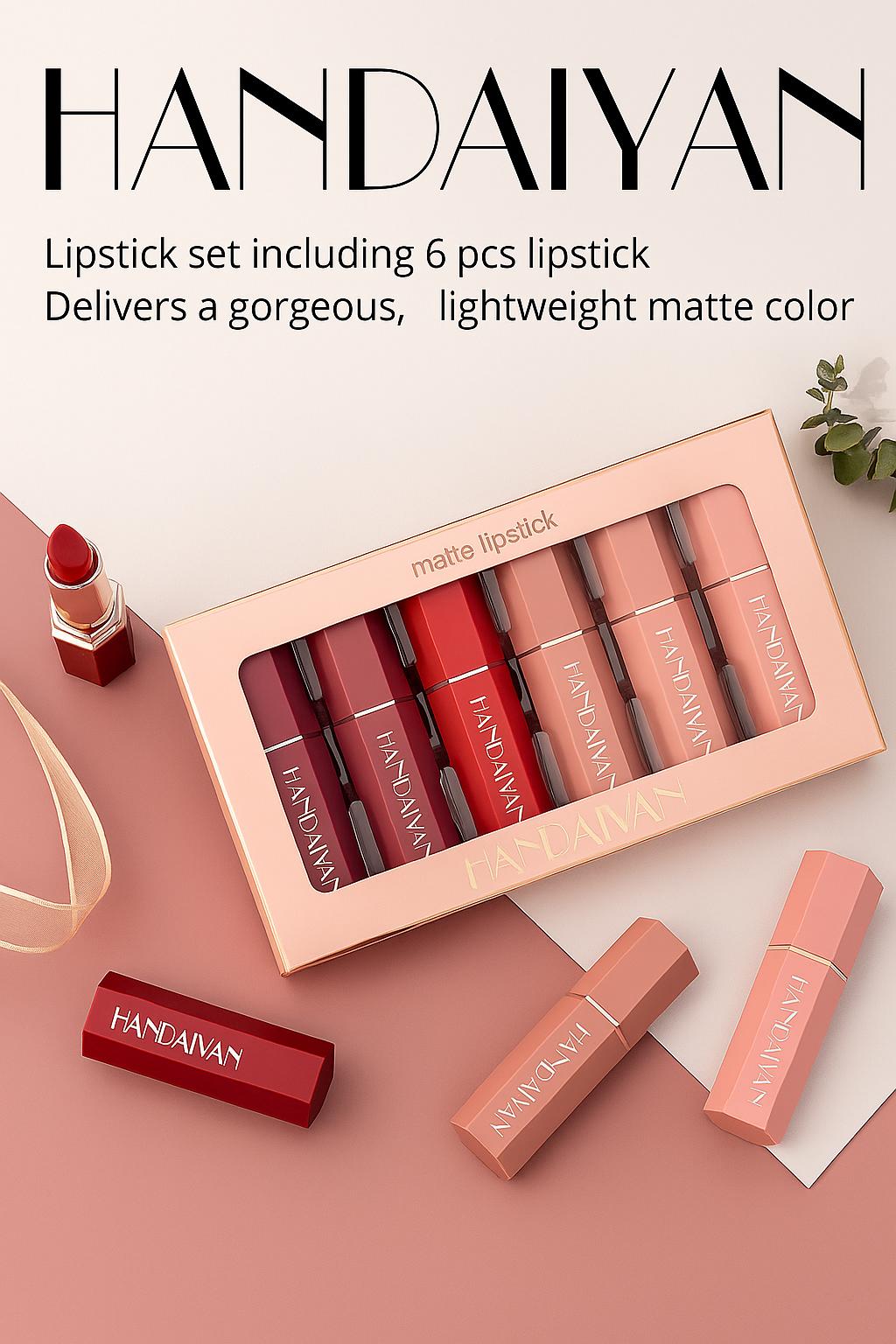 Matte Lipstick Gift Box Set with Non-Stick Formula