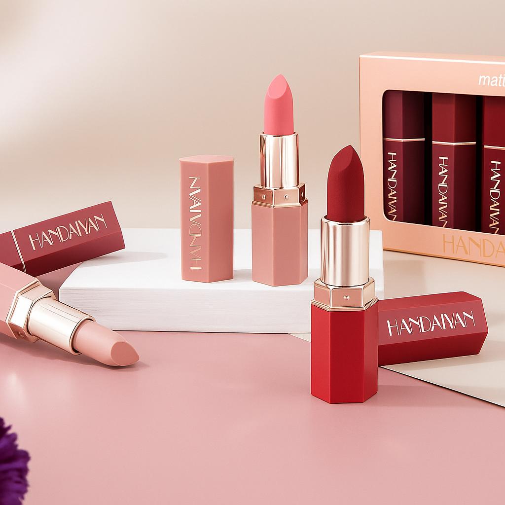 Matte Lipstick Gift Box Set with Non-Stick Formula