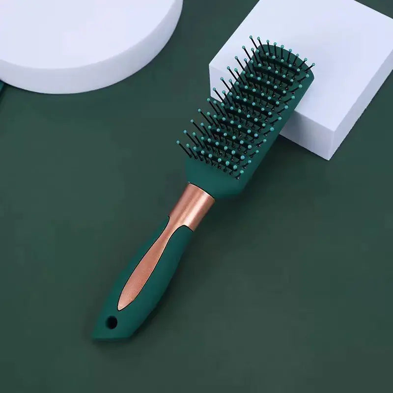 Dark Green Massage Comb for Straight and Curly Hair