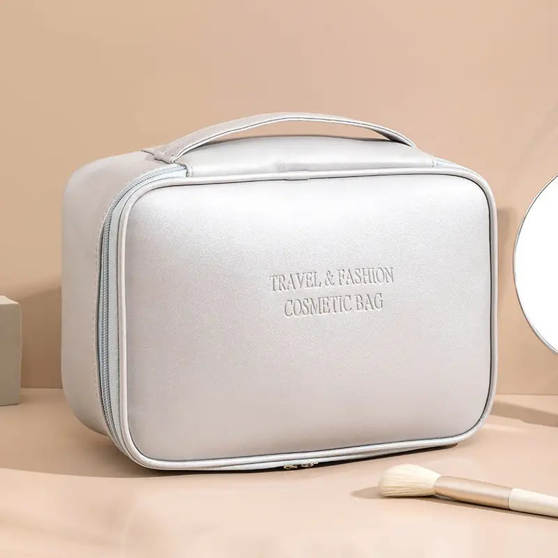 Chic Waterproof Cosmetic Bag - Solid Color